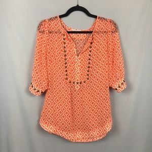 41 Hawthorn Stitch Fix Orange Geometric Top